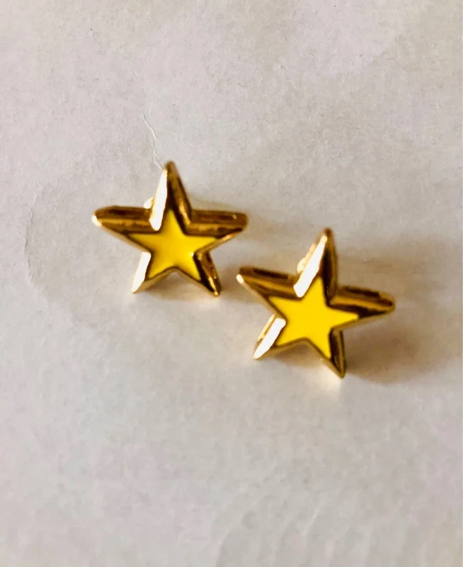 Golden stars yellow and gold earrings | New Novo – photo 3